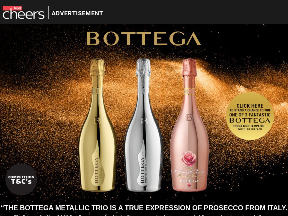 Bottega Sparkling Wine Cheers Jan/Feb 2021 Vol 52
